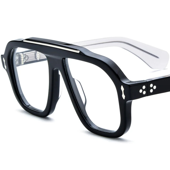 Nobler Women's Full Rim Square Acetate Double Bridge Eyeglasses 48136