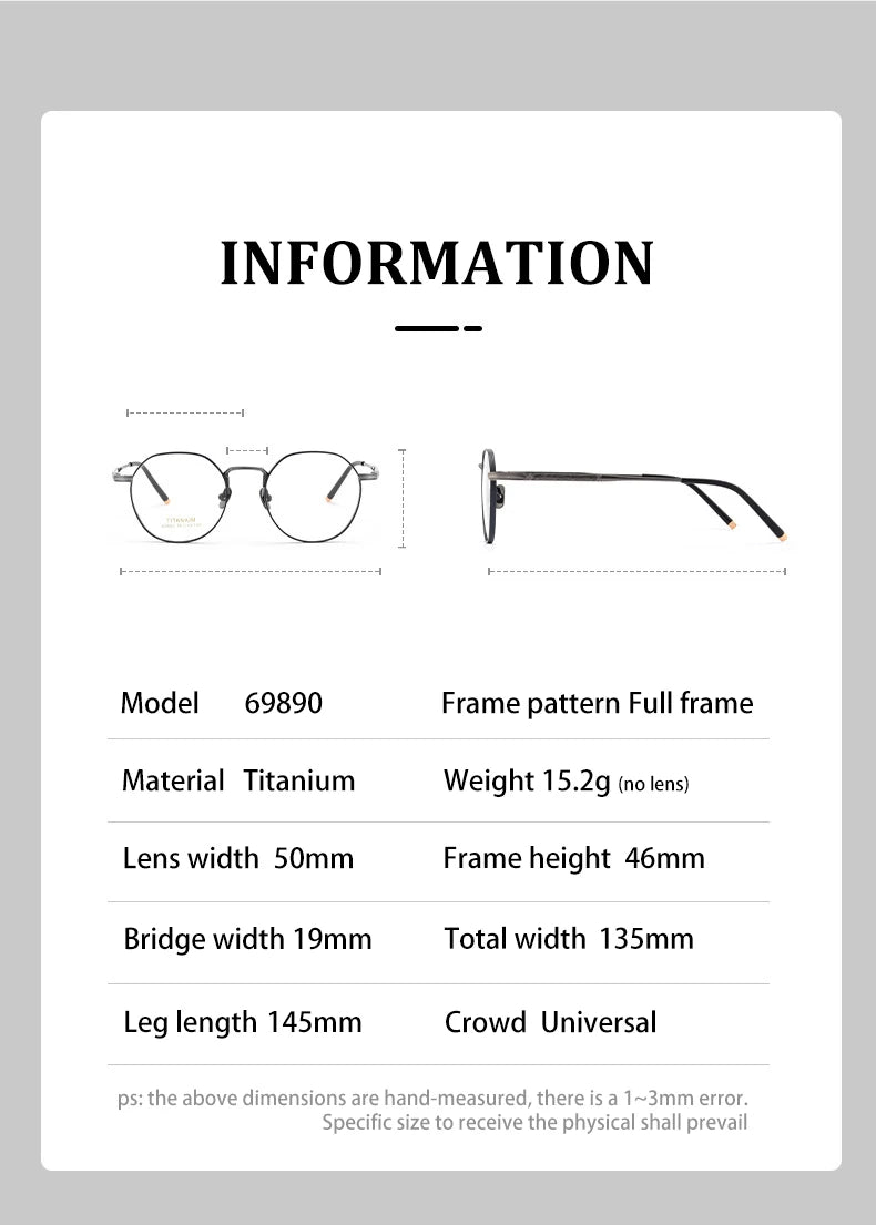 Vicky Women's Full Rim Flat Top Round Titanium Reading Glasses 69890
