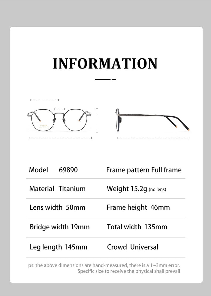 Vicky Women's Full Rim Flat Top Round Titanium Reading Glasses 69890