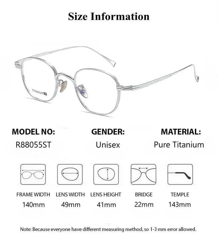 Summer Flower Unisex Full Rim Oval Square Titanium Eyeglasses 880554