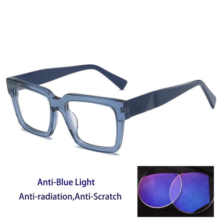 Kocolior Men's Full Rim Square Brow Line Acetate Reading Glasses 71016