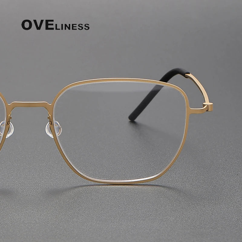 Oveliness Unisex Full Rim Oval Square Titanium Eyeglasses O5527 Full Rim Oveliness   