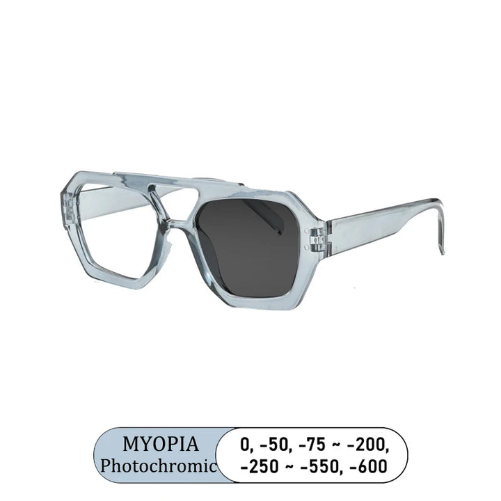 Kocolior Unisex Full Rim Polygon Double Bridge Tr 90 Reading Glasses 220033