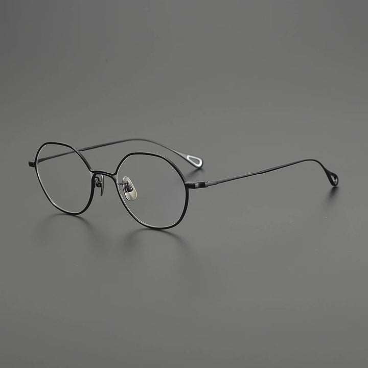 Gatenac Unisex Full Rim Polygon Round Titanium Eyeglasses G9142