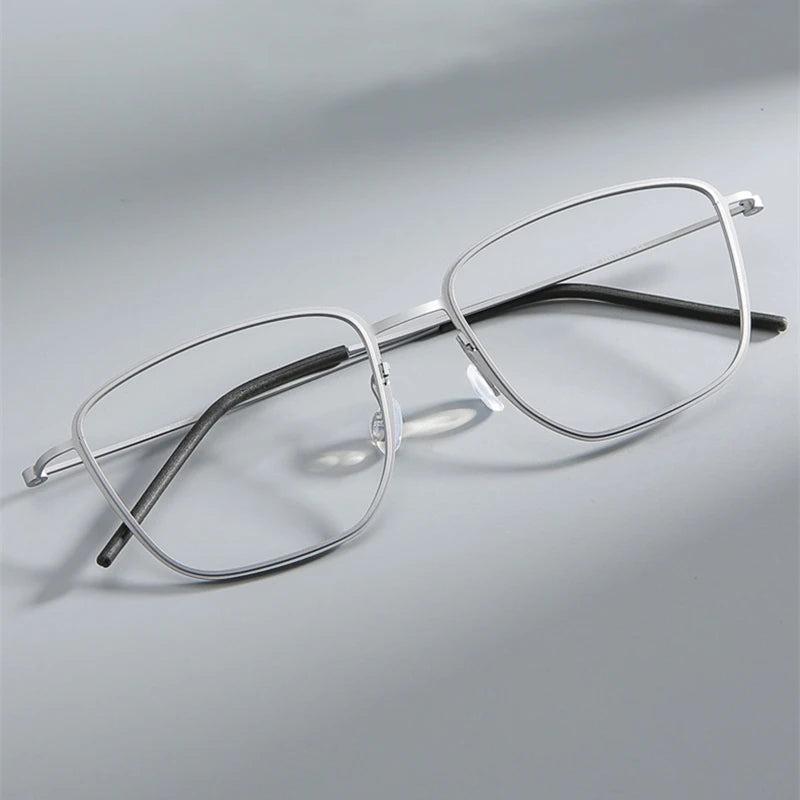 Black Mask Unisex Full Rim Square Screwless Titanium Eyeglasses 635525