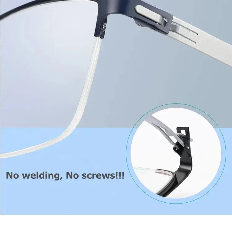 Aimee Unisex Semi Rim Square Titanium Silicone Sport Eyeglasses 481992 FuzWeb