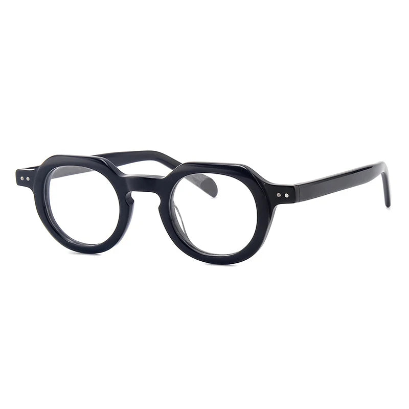 Gatenac Unisex Full Rim  Flat Top Round Acetate Eyeglasses G56071