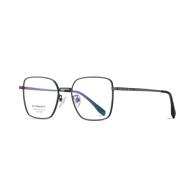 Ralferty Women's Full Rim Square Titanium Eyeglasses R6214 Full Rim Ralferty C247 Matt Gun CHINA 