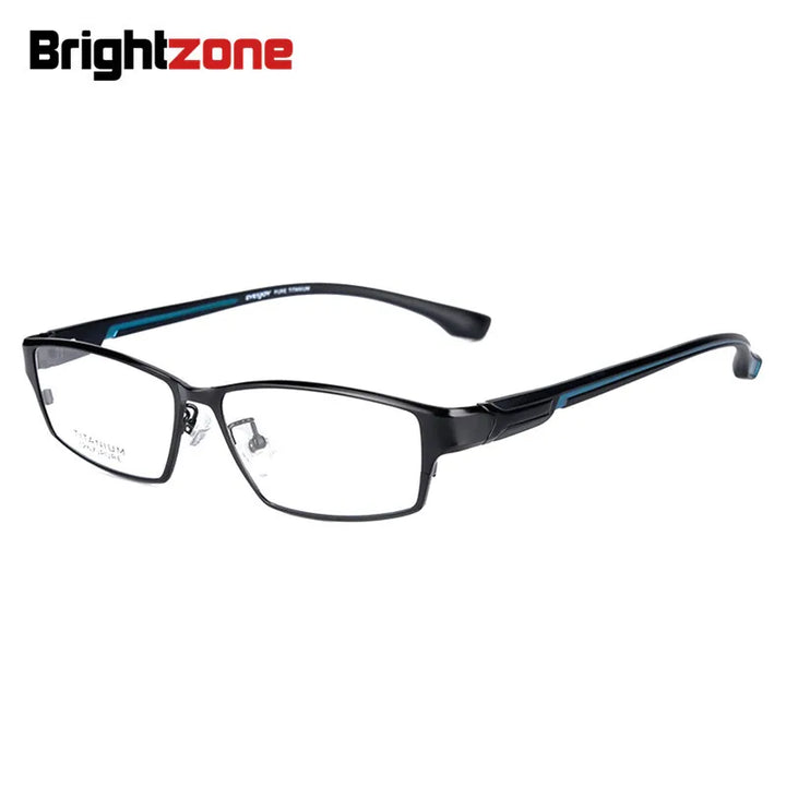 Brightzone Unisex Full Rim Square Titanium Alloy Eyeglasses 71374 Full Rim Brightzone