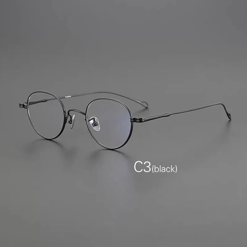 Yujo Unisex Full Rim Classic Pure Titanium Eyeglasses 07 — view 4 | Yujo at FuzWeb