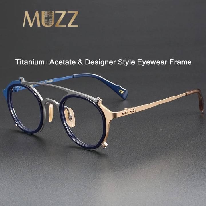 Muzz 0028 unisex round titanium acetate prescription eyeglasses