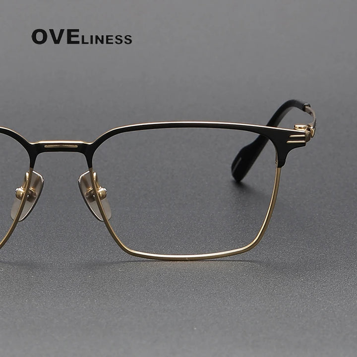 Oveliness Unisex Full Rim Square Titanium Acetate Eyeglasses 70801 Full Rim Oveliness   