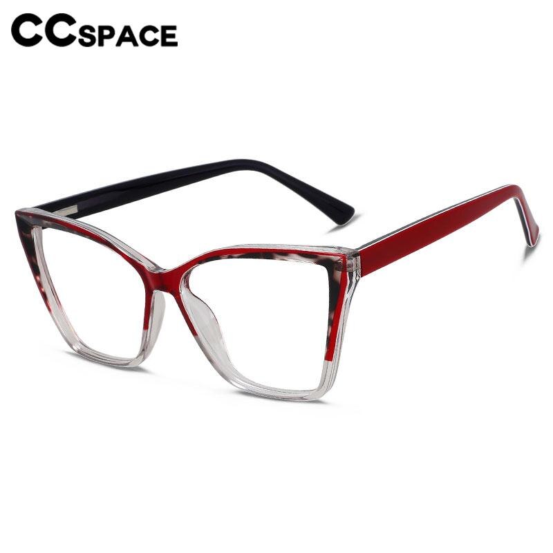 CCSpace Unisex Full Rim Large Square Tr 90 Titanium Acetate Eyeglasses 56652 Full Rim CCspace   