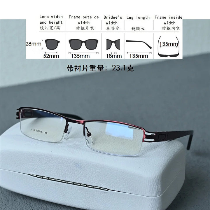 Cubojue Unisex Semi Rim Brow Line Rectangle Alloy Reading Glasses C650 Reading Glasses Cubojue   