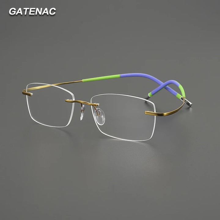 Gatenac Unisex Rimless Square Titanium Eyeglasses G85899