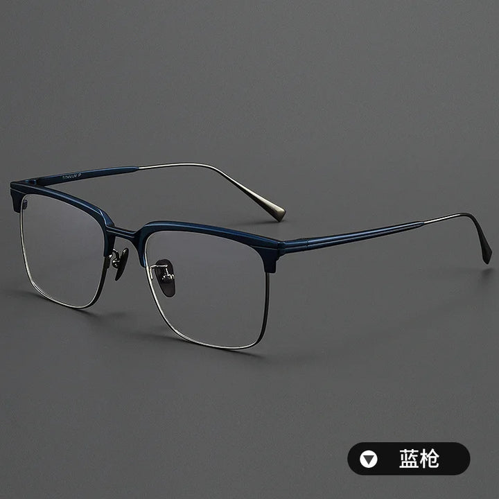 Zirosat Men's Full Rim Square Titanium Acetate Eyeglasses 190531