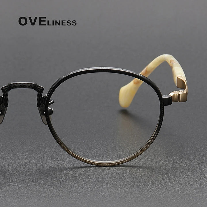 Oveliness Unisex Full Rim Round Titanium Eyeglasses O80867 Full Rim Oveliness   