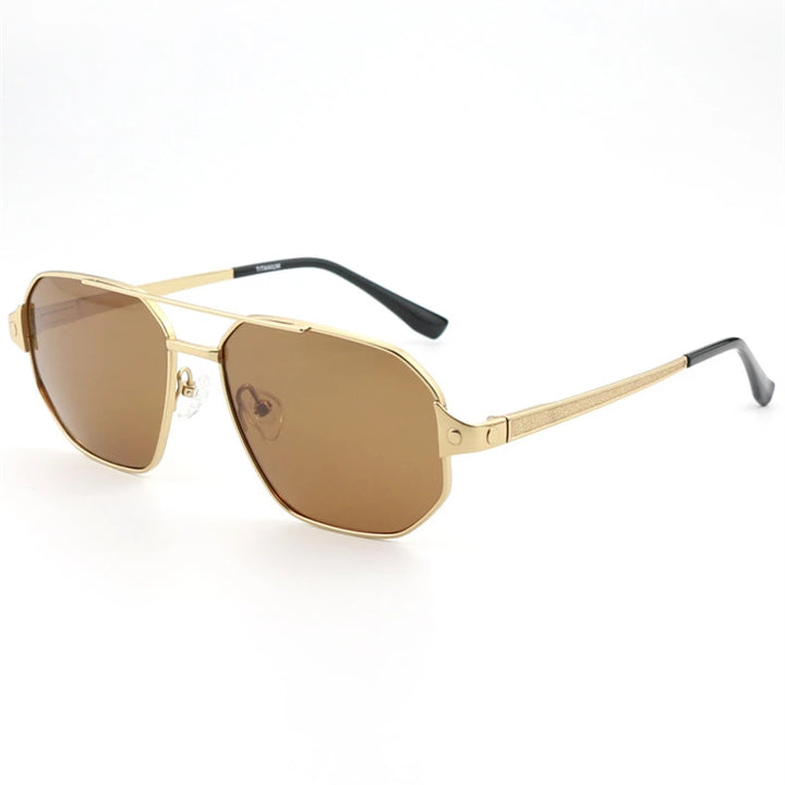 Black Mask Men Full Rim Geometric Titanium Polarized Sunglasses BM-1105S