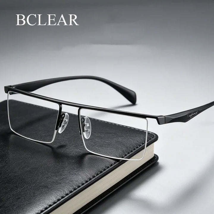 Bclear Unisex Semi Rim Square Alloy Eyeglasses MY-P8332