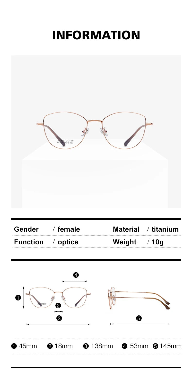 Vicky Women's Full Rim Oval Cat Eye Titanium Reading Glasses 690275