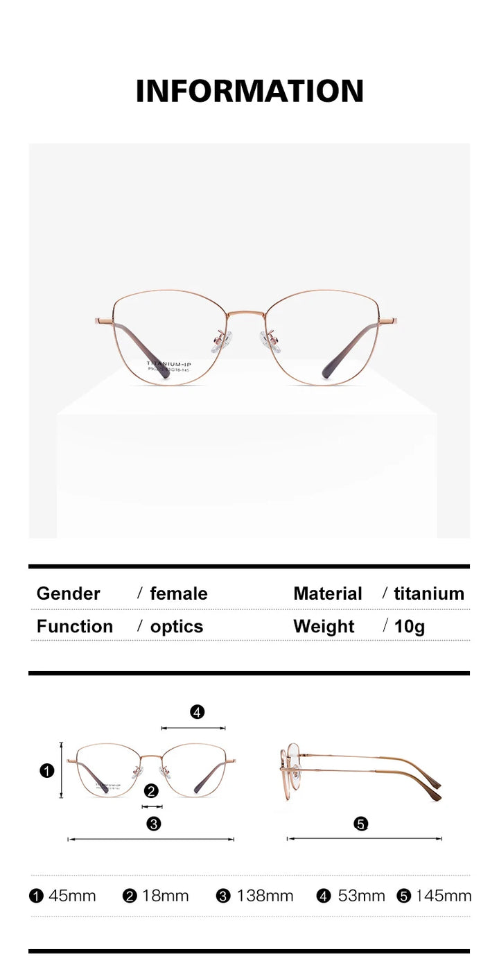 Vicky Women's Full Rim Oval Cat Eye Titanium Reading Glasses 690275