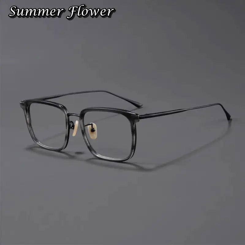 Summer Flower Unisex Full Rim Square Tr 90 Titanium Eyeglasses 90194