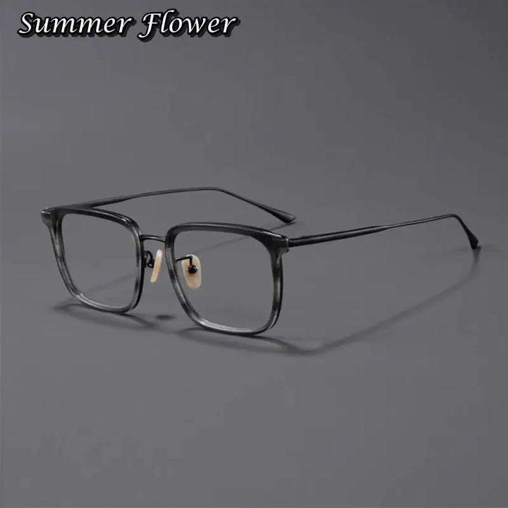 Summer Flower Unisex Full Rim Square Tr 90 Titanium Eyeglasses 90194