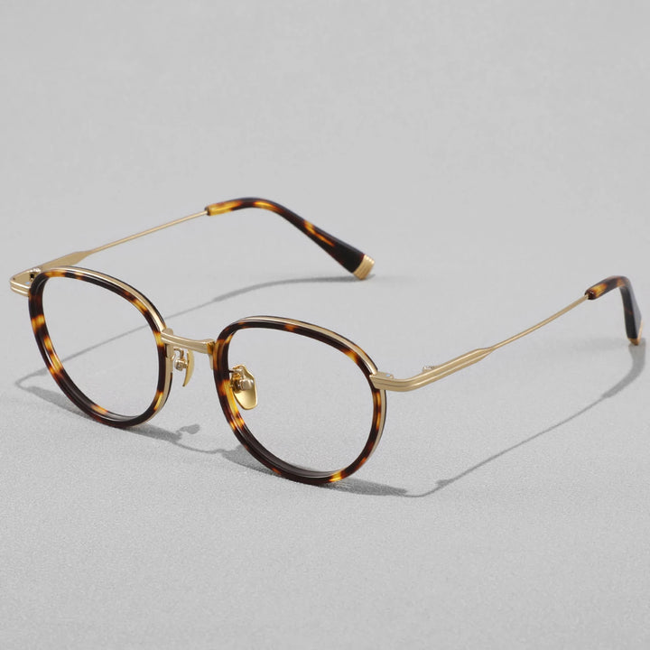 Black Mask Unisex Full Rim Round Titanium Eyeglasses BM-KJ20