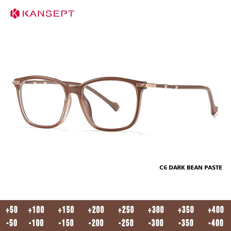Kansept Women's Full Rim Square Tr 90 Alloy Reading Glasses 427001