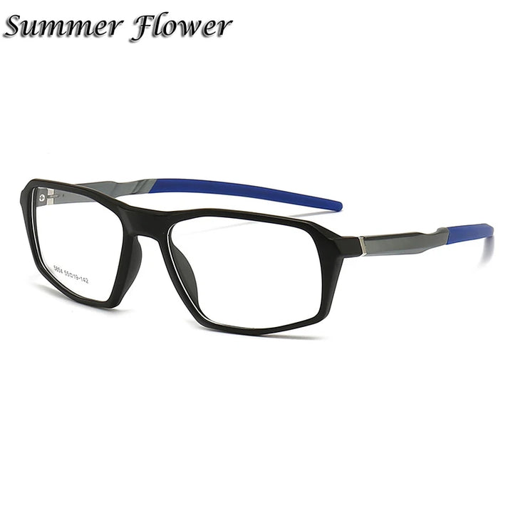 Summer Flower Men's Full Rim Square Tr 90 Aluminum Sport Eyeglasses 85854