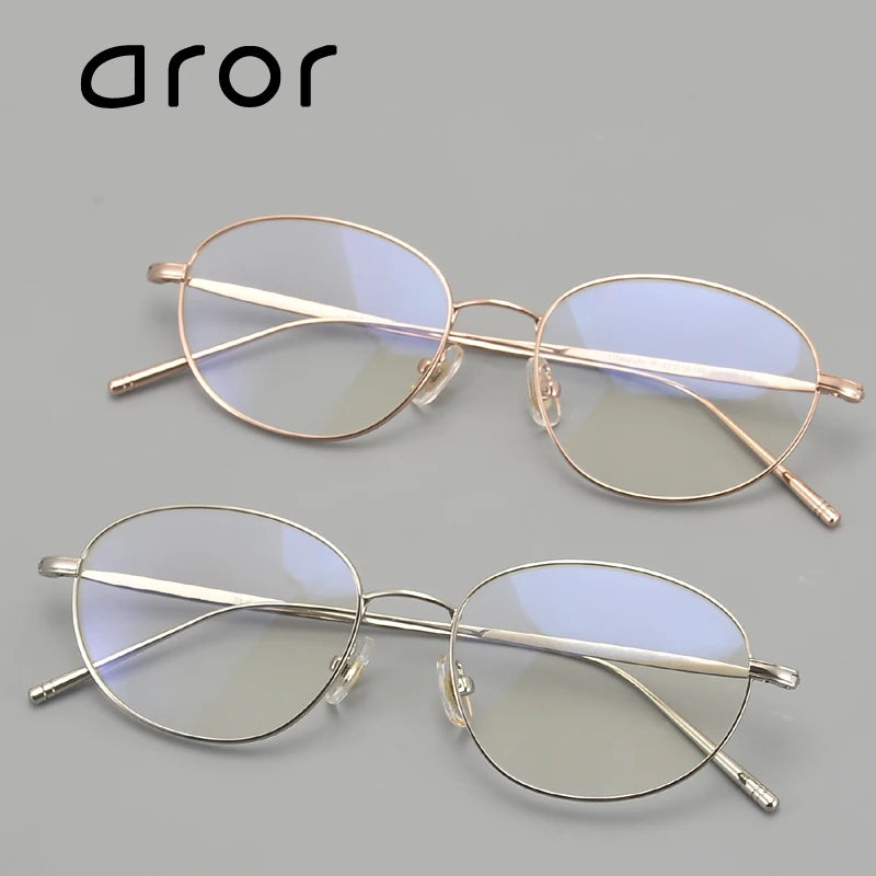 Aror Unisex Full Rim Oval Round Titanium Eyeglasses 53139