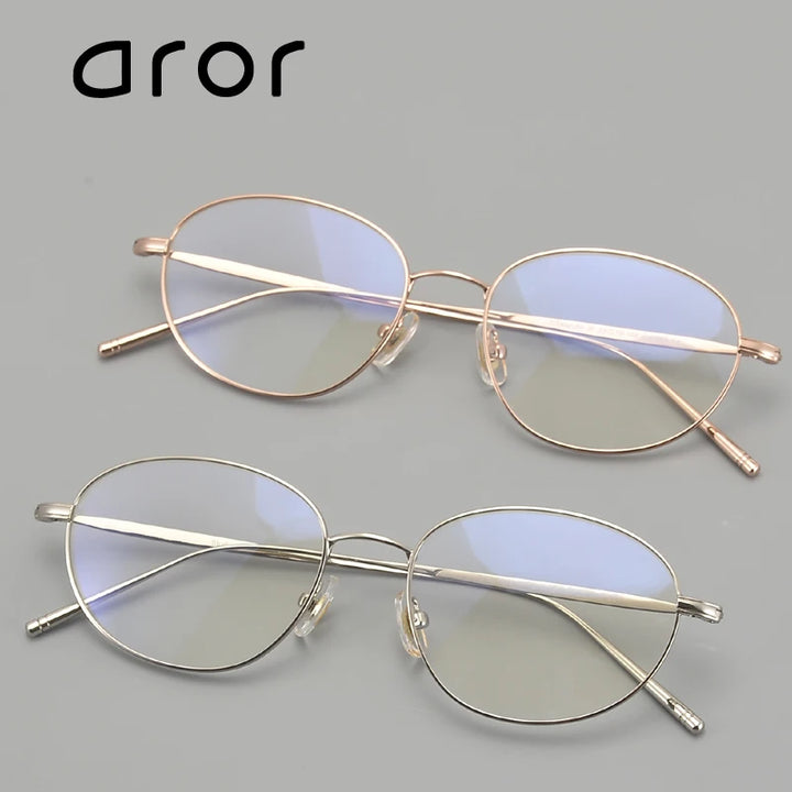 Aror Unisex Full Rim Oval Round Titanium Eyeglasses 53139