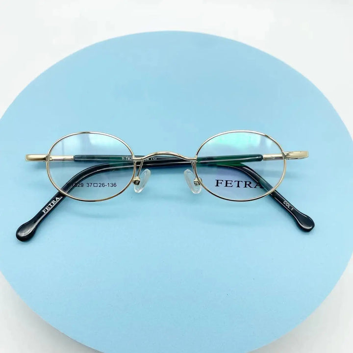 Cubojue Unisex Full Rim Small Oval Round Alloy Reading Glasses 1829 Reading Glasses Cubojue +500 Gold 