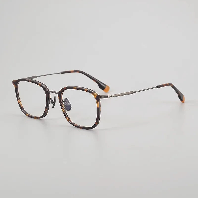 Black Mask Men's Full Rim Square Titanium Acetate Eyeglasses 366808