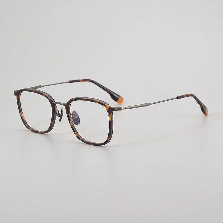 Black Mask Men's Full Rim Square Titanium Acetate Eyeglasses 366808
