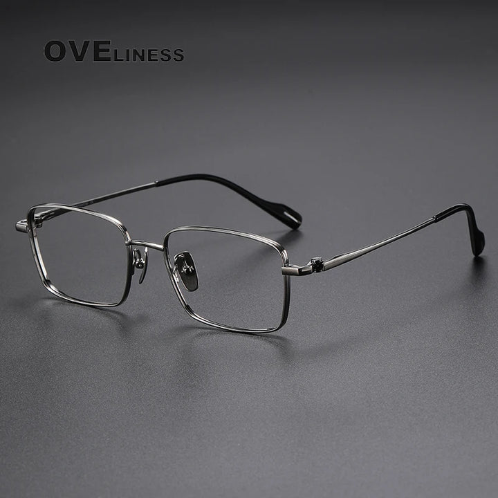 Oveliness Unisex Full Rim Square Titanium Eyeglasses 81015 Full Rim Oveliness gun  