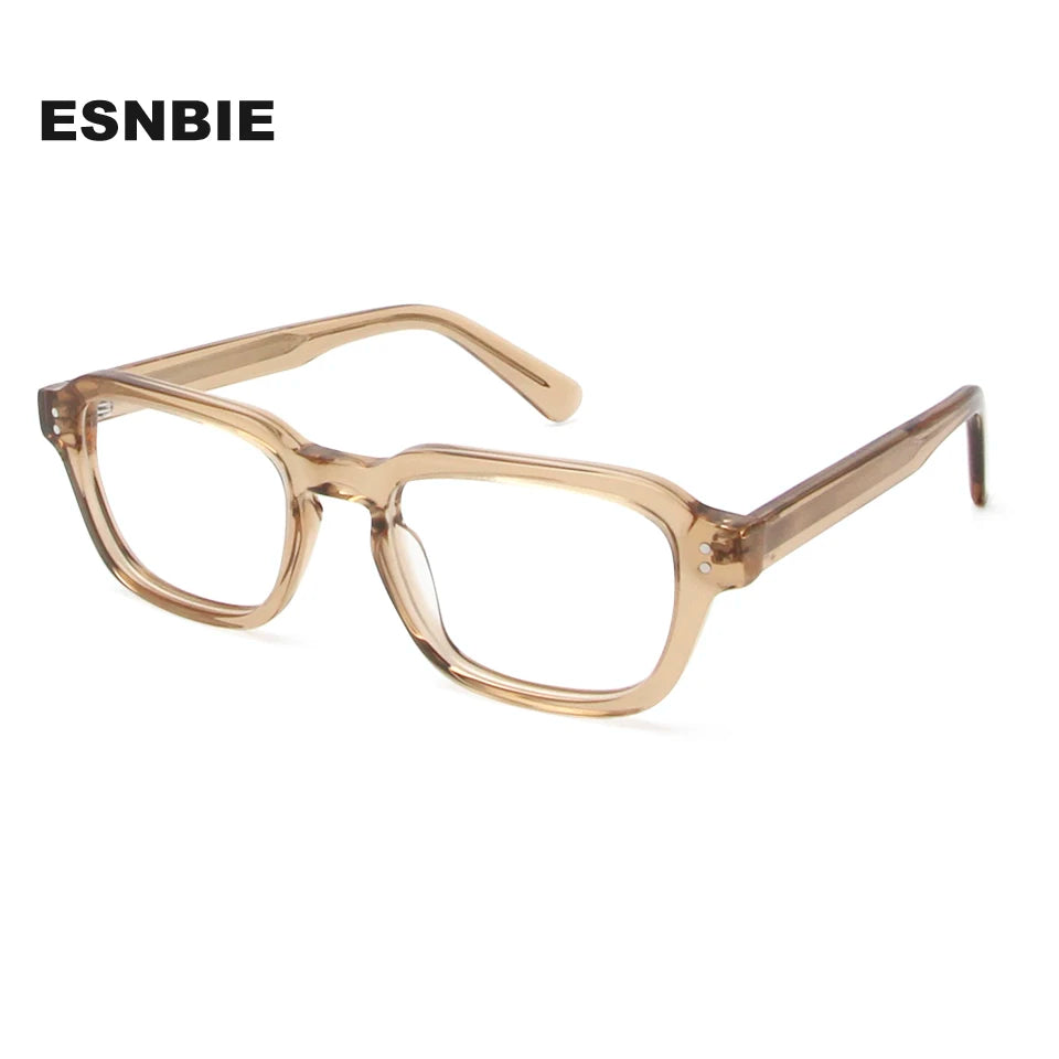Esnbie Unisex Full Rim Square Brow Line Acetate Eyeglasses
