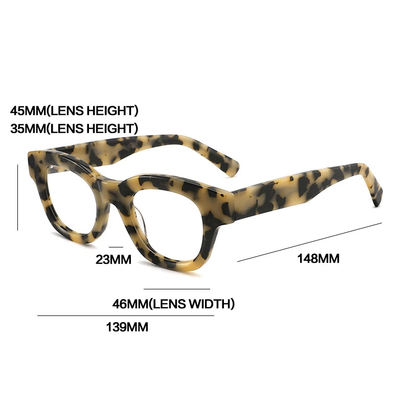 Gatenac Women's Full Rim Square Thick Acetate Reading Glasses G2400
