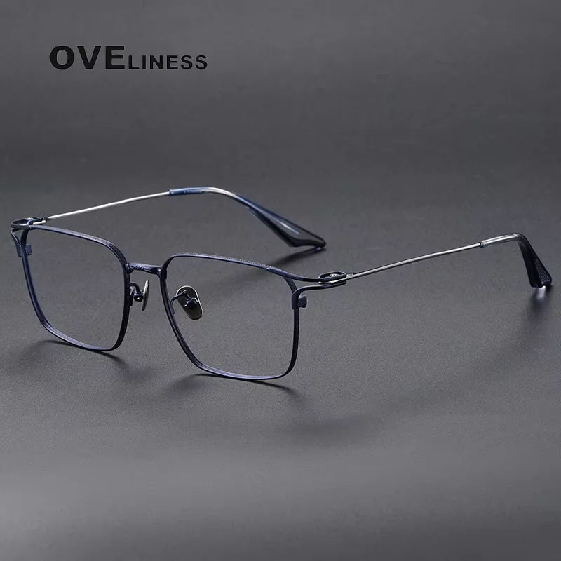 Oveliness Unisex Full Rim Square Titanium Eyeglasses 81001 Full Rim Oveliness blue  