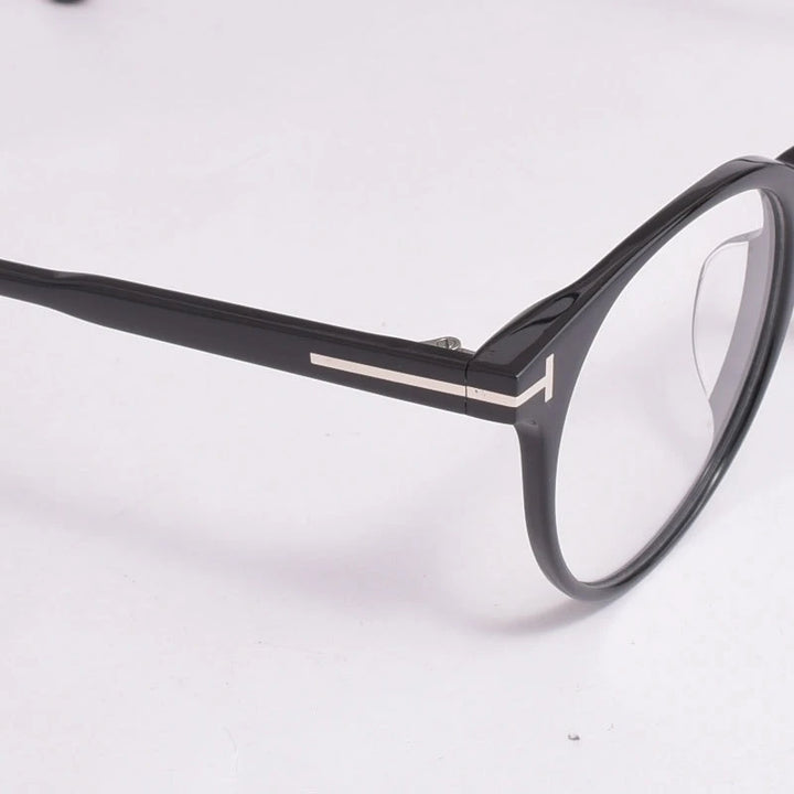 Yimaruili Unisex Full Rim Round Acetate Eyeglasses 5695 Full Rim Yimaruili Eyeglasses   