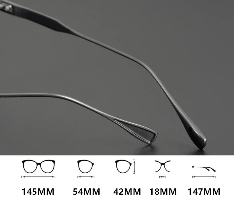 Black Mask Unisex Full Rim Square Titanium Eyeglasses D2085 Full Rim Black Mask   