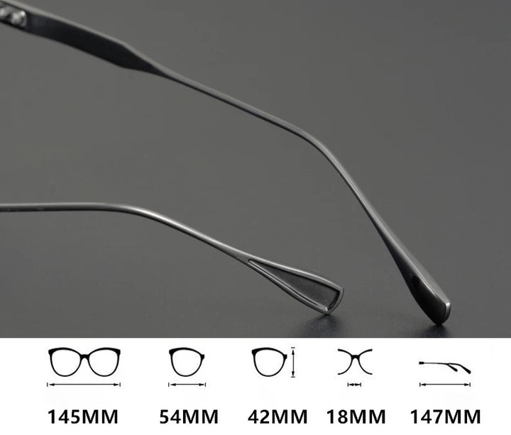 Black Mask Unisex Full Rim Square Titanium Eyeglasses D2085 Full Rim Black Mask   