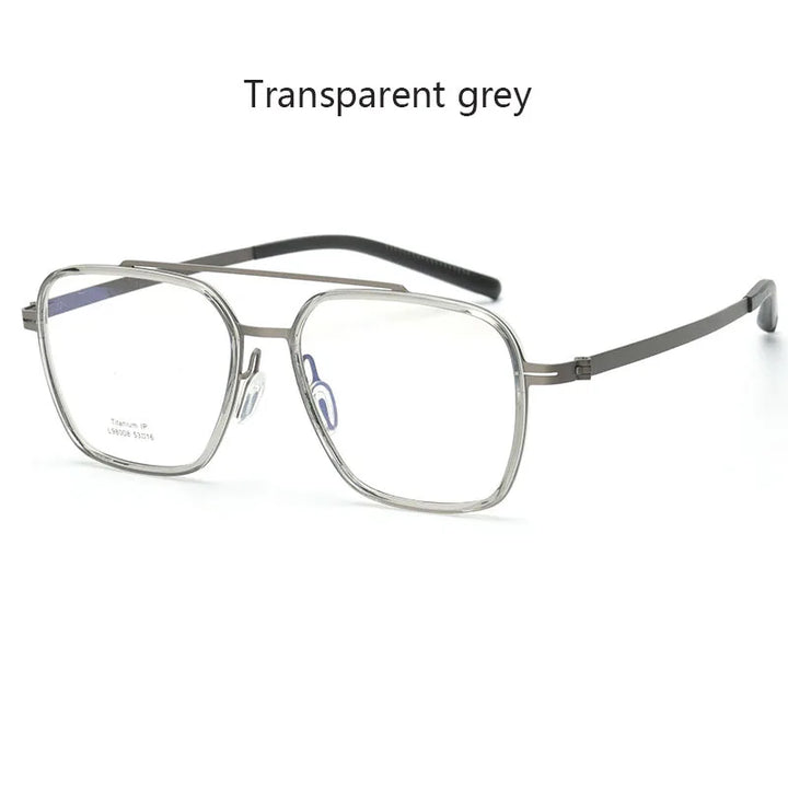 Hdcrafter Unisex Full Rim Square Double Bridge Titanium Eyeglasses 42988