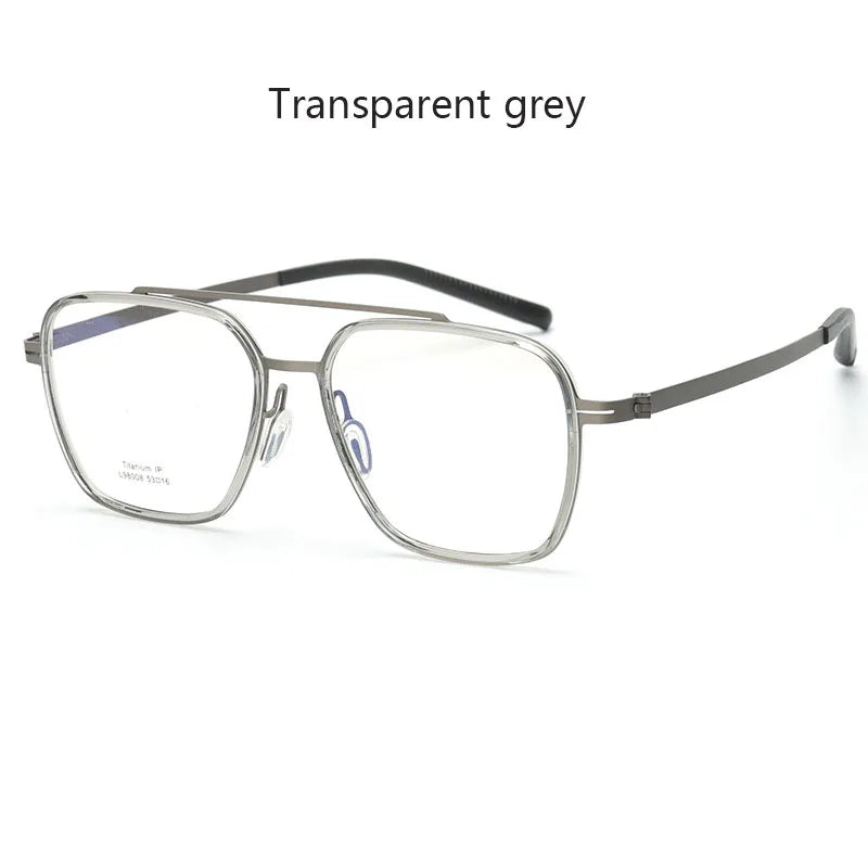 Hdcrafter Unisex Full Rim Square Double Bridge Titanium Eyeglasses 949808