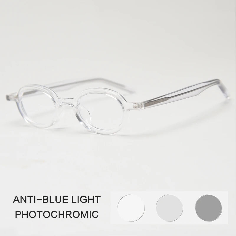 Gatenac Unisex Full Rim Round Acetate Photochromic Reading Glasses 69192