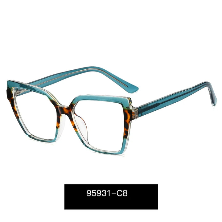 Handoer Women's Full Rim Square Cat Eye Tr 90 Alloy Eyeglasses 795931