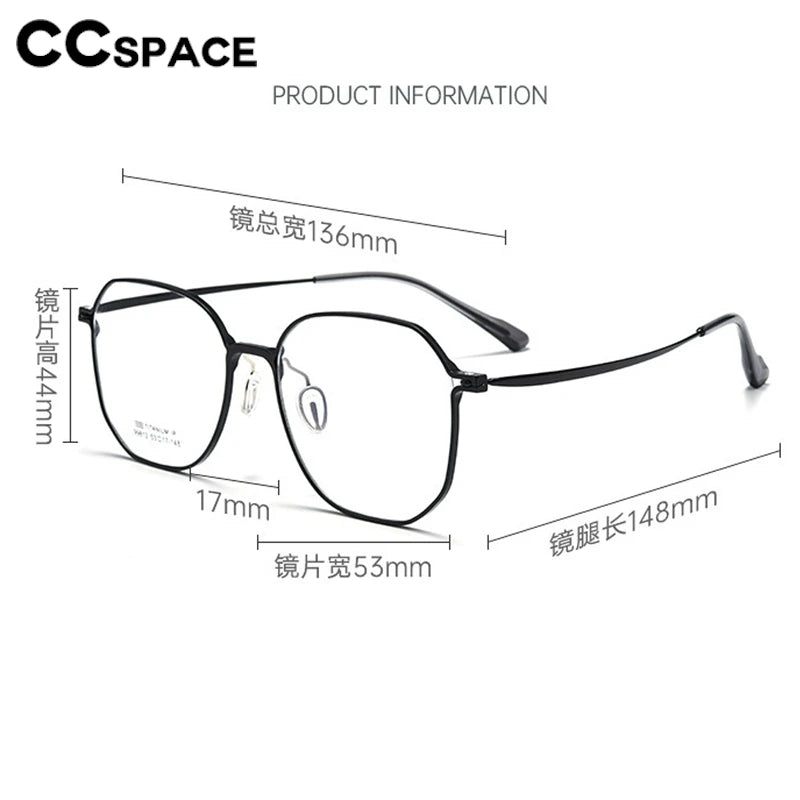 CCspace Women's Full Rim Oval Square Al-Mg Titanium Eyeglasses 315006