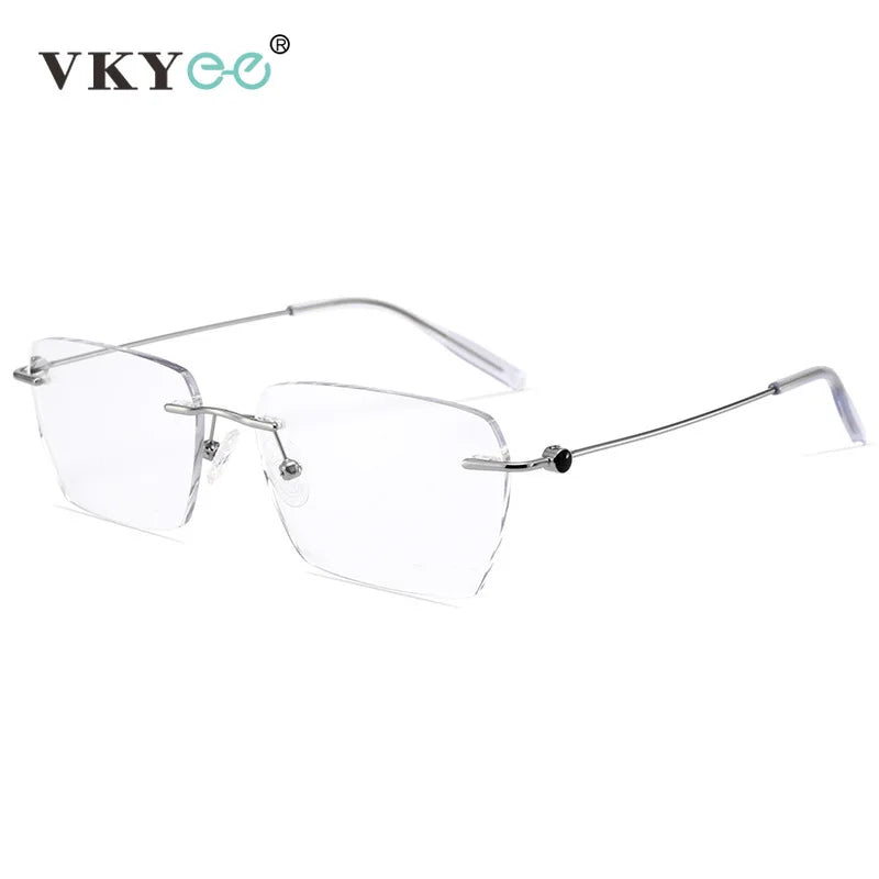 Vicky Unisex Rimless Square Titanium Reading Glasses V0620 Reading Glasses Vicky   