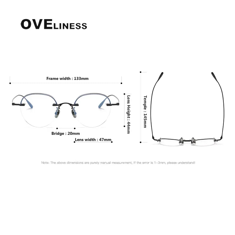 Oveliness Women's Full Rim Oval Round Titanium Eyeglasses 74611 Full Rim Oveliness