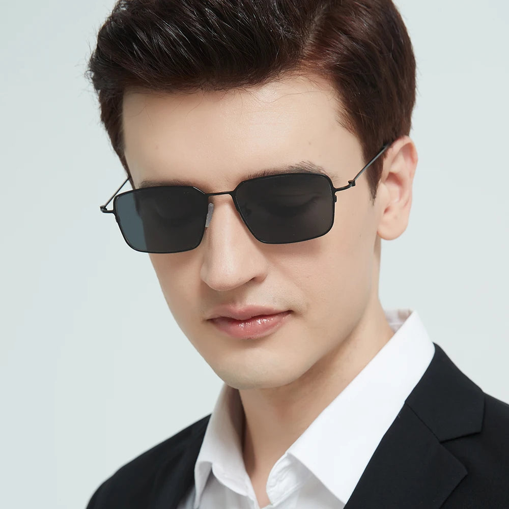 Bobbie Men Full Rim Square Titanium Polarized Sunglasses KMN502